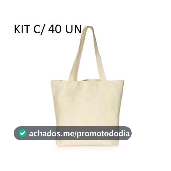KIT 40 ecobag 32x38 cm GRANDE  lisa em algodão cru Ecológica