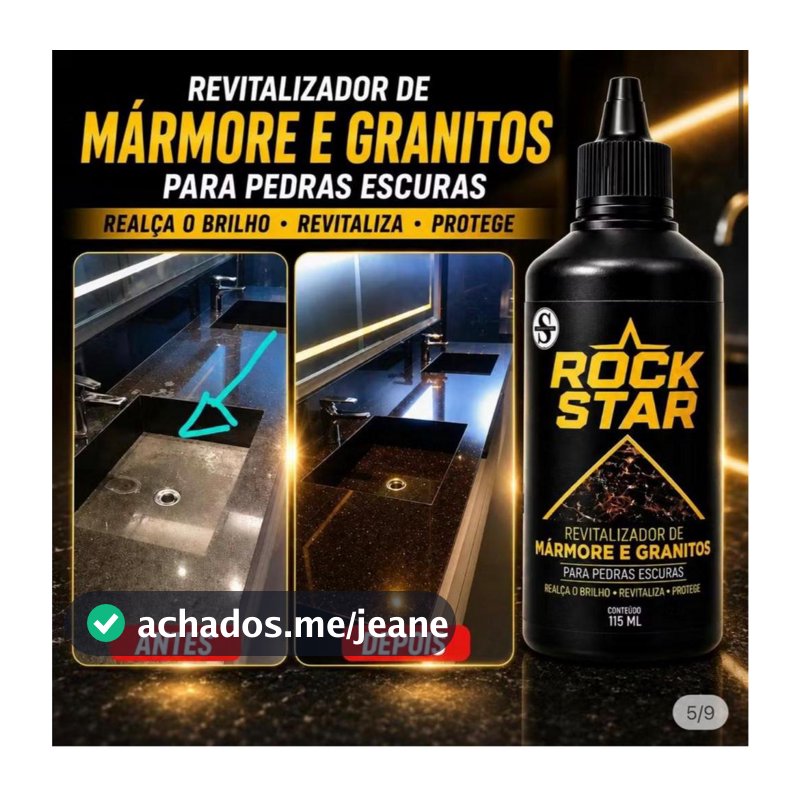 Revitalizador de Mármore e Granito Rock Star 115ml para Pedras Escuras com Brilho e Proteção
