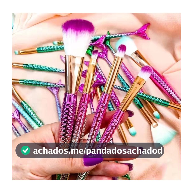 Kit 4 Pincel Sereia de Maquiagem Para Sobra Blush Contorno Pó Sombra pronto entrega
