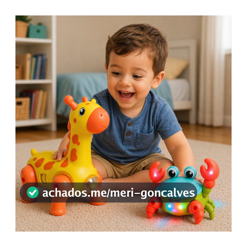 Kit Brinquedo Caranguejo Fujão + Girafa Dançarino Musical Brinquedo Infantil Interativo Sensorial