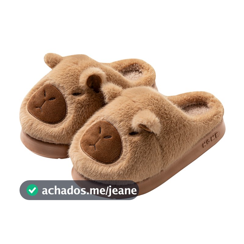 Pantufa Chinelo Capivara Feminina e Masculina – Quentinha, Macia e Flexível com Solado Antiderrapante Fofura e Conforto