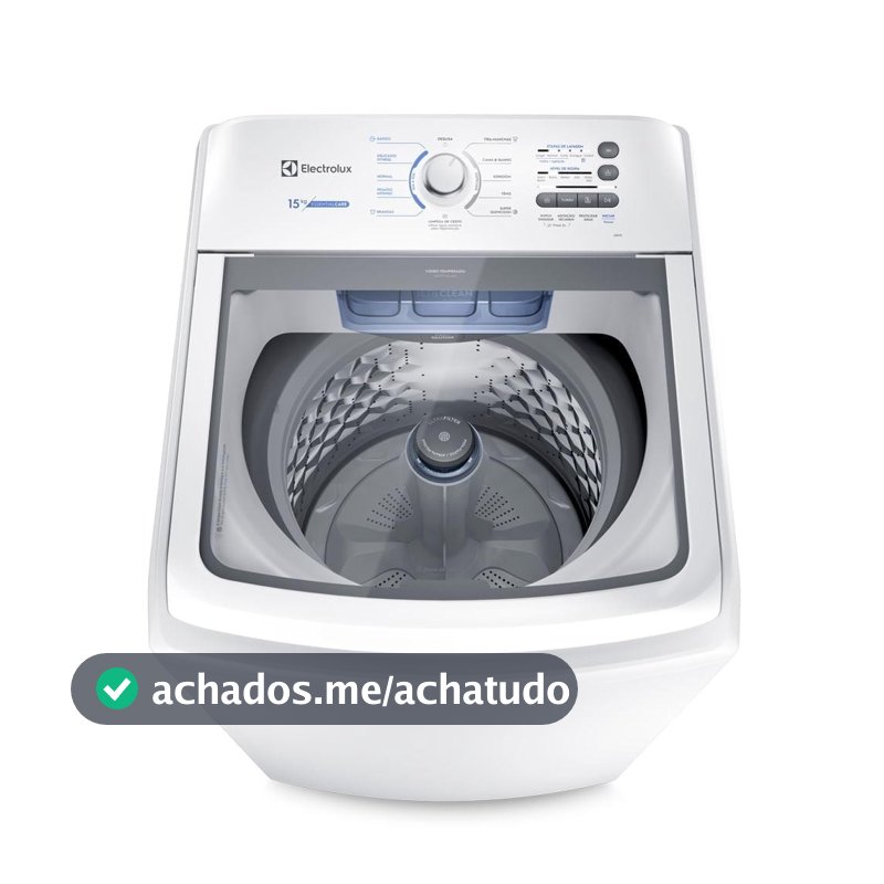 Máquina de Lavar Electrolux 15kg Branca Essential Care com Cesto Inox e Jet&Clean (LED15)