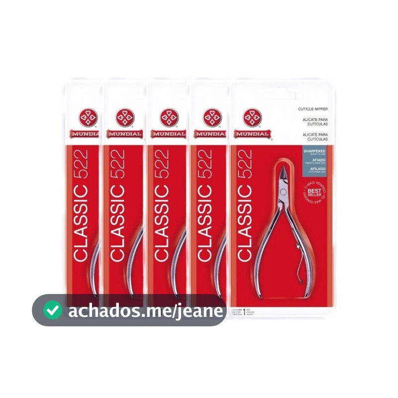 Kit Alicate para Cutícula Mundial Classic 522C – com 5 Unidades