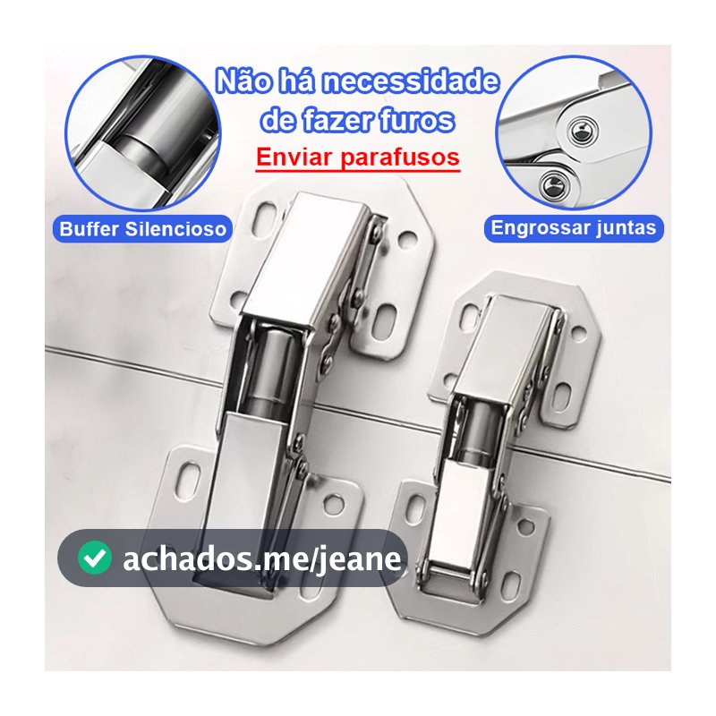 4/10 peças dobradiças de porta de armário 90 graus sem perfuração ferragens de móveis domésticos