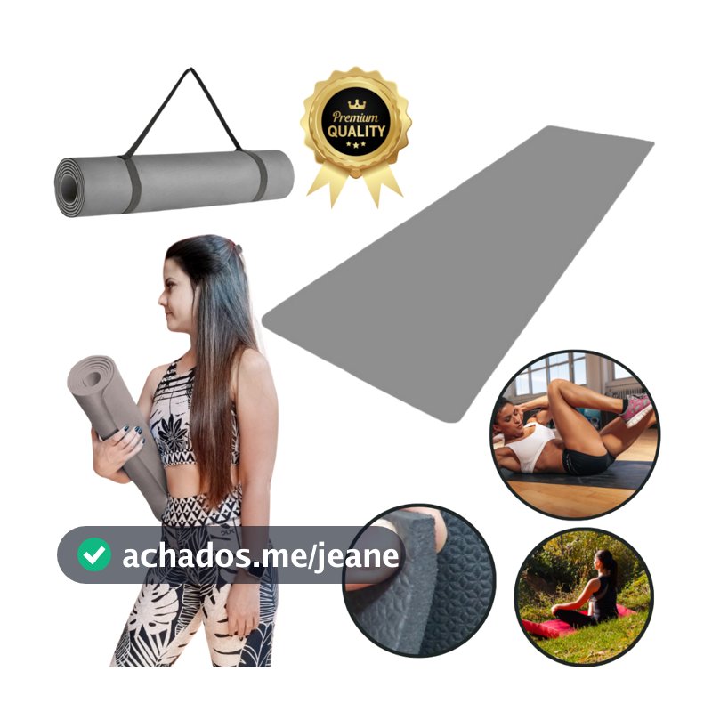 Tapete Yoga Mat 1,70mx55cmx10mm Confortável Grosso Colchonete Tatame Exercício em Casa