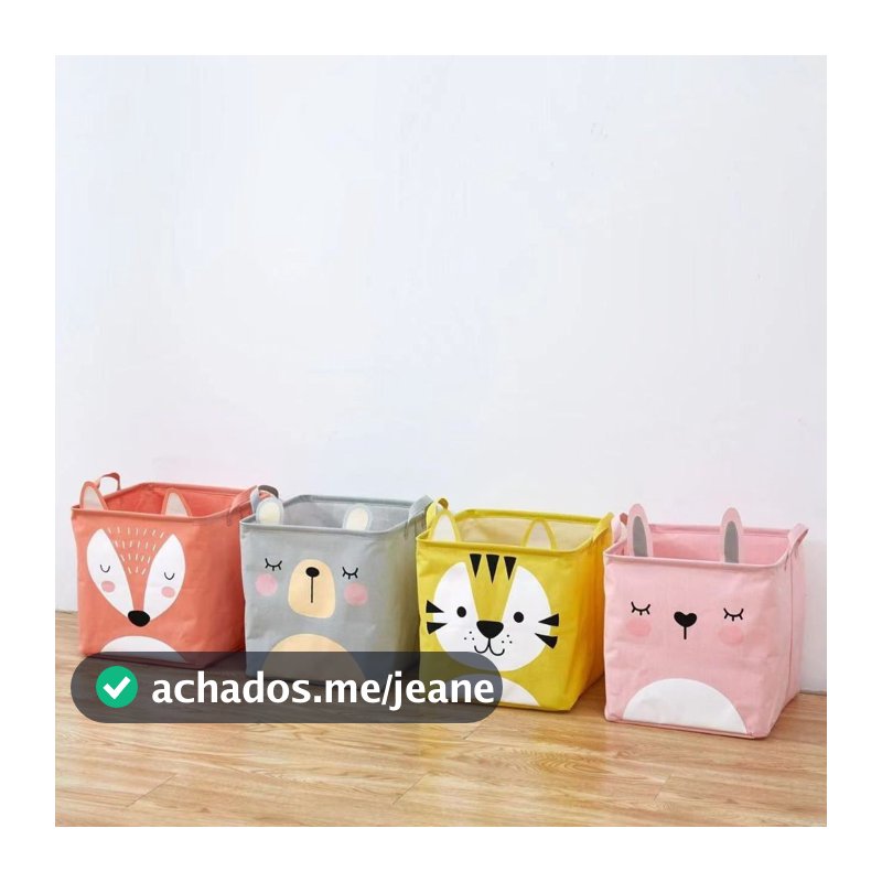 Cesto Dobrável Quardrado Organizador Multiuso Animal