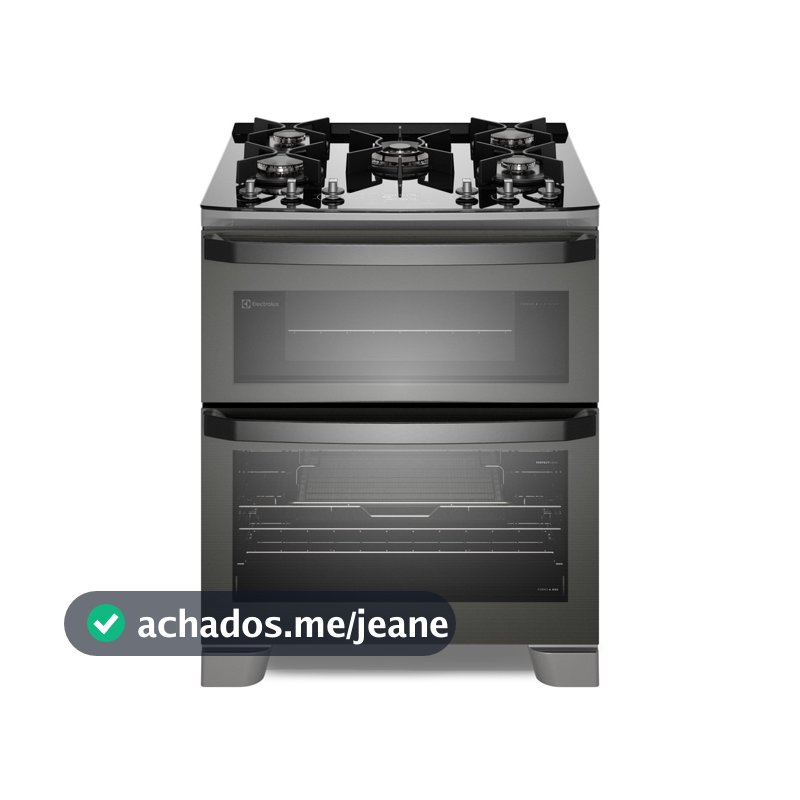 Fogão 5 bocas Electrolux Cinza Expert Função Air Fryer, 2 Fornos, Grill e Timer (FE5AD)