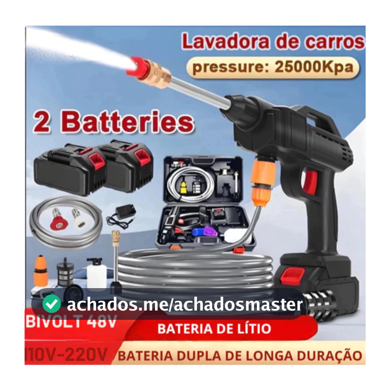 Lavadora De Alta Pressão Recarregável Sem Fio 48V Baterias Linha Premium Para Carros e Jardins