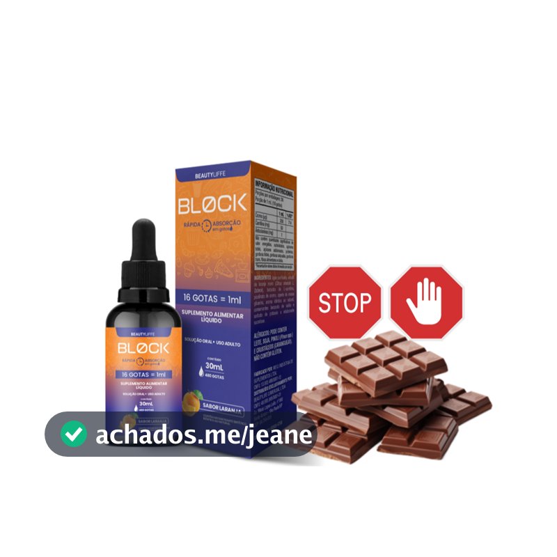 BLOCK Anti-Açucar e Salgados 30ml BeautyLiffe - Termogênico Natural - Super Formula com Laranja Moro