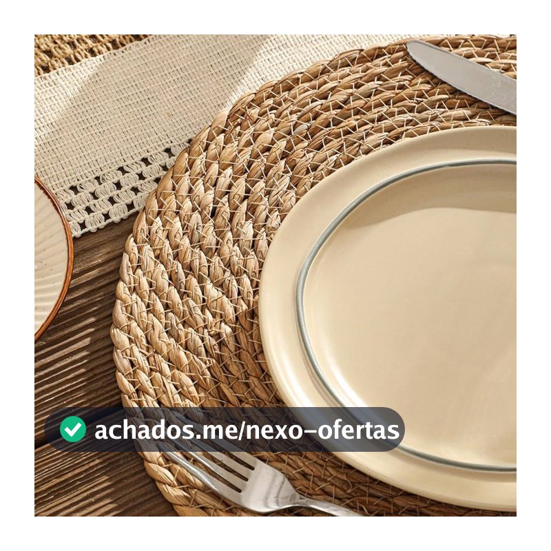 Kit Jogo Americano de Palha 35cm Mesa Jantar 1, 4 ou 6 peças
