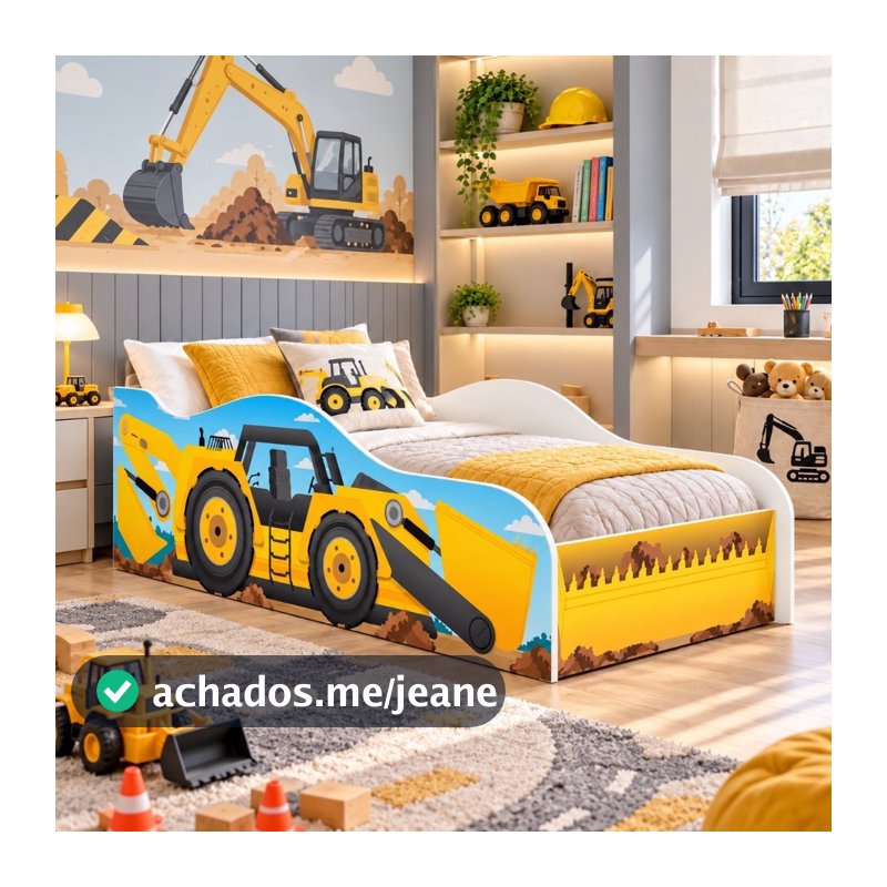 Cama Infantil Kids Speciale Escavadeira com Colchão