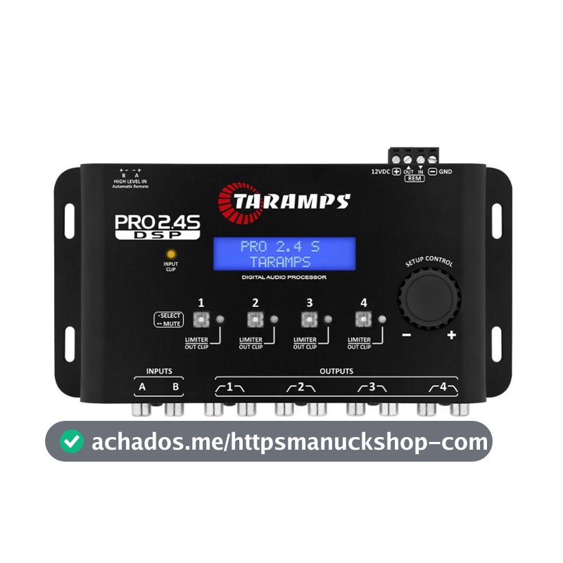 Processador de Audio Taramps Pro 2.4s Equalizador Crossover Limiter 4 canais Pro2.4 Preto ou Branco