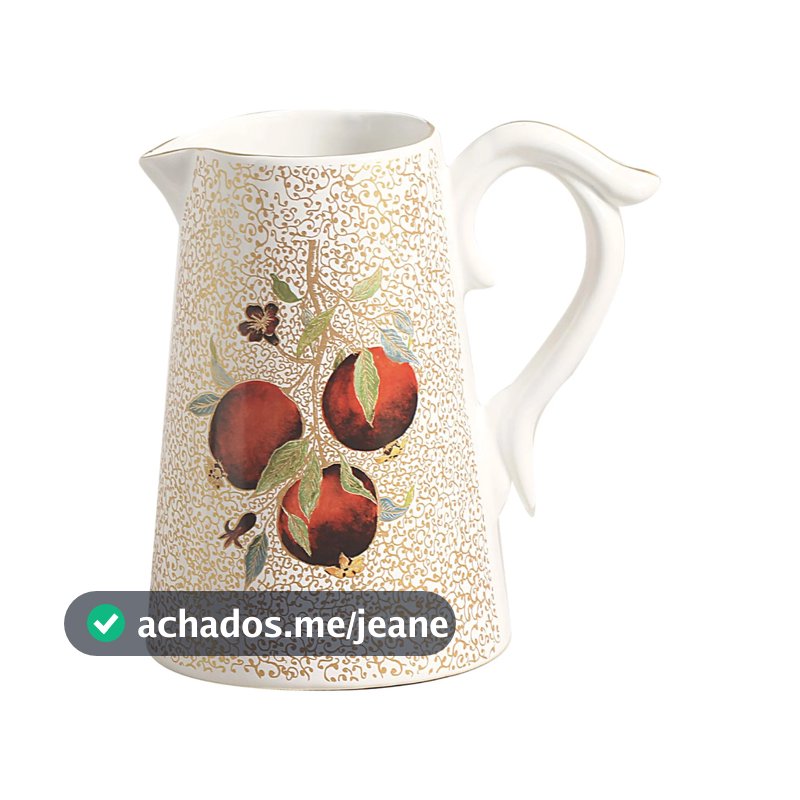 Jarra de Água Suco Refrigerante Natal Encanto Dourado Cerâmica Scalla