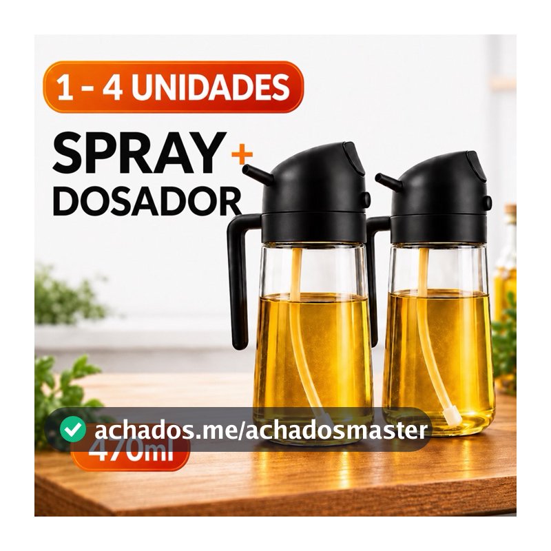Galheteiro Spray Azeite Borrifador Dosador 2 em 1 Economico vidro 470ml Óleo Vinagre Shoyu Gourmet