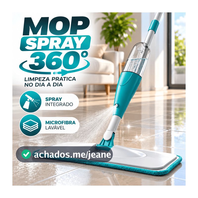 Mop Spray Com Reservatório Esfregão Vassoura Mágica Microfibra Lavável Limpeza Piso Ergonômico