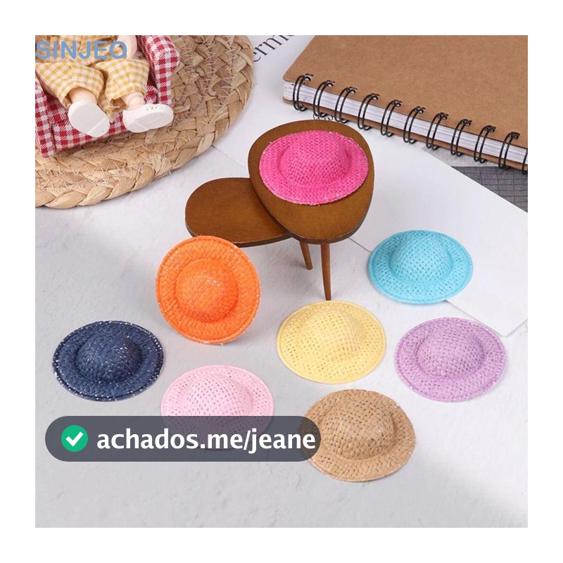 Desce Chapéu De Palha Para Boneca , 5 Peças , Decoração De Pano Macio , Mini Boné De Sol 5cm , Casa De Bonecas Fofa , Br