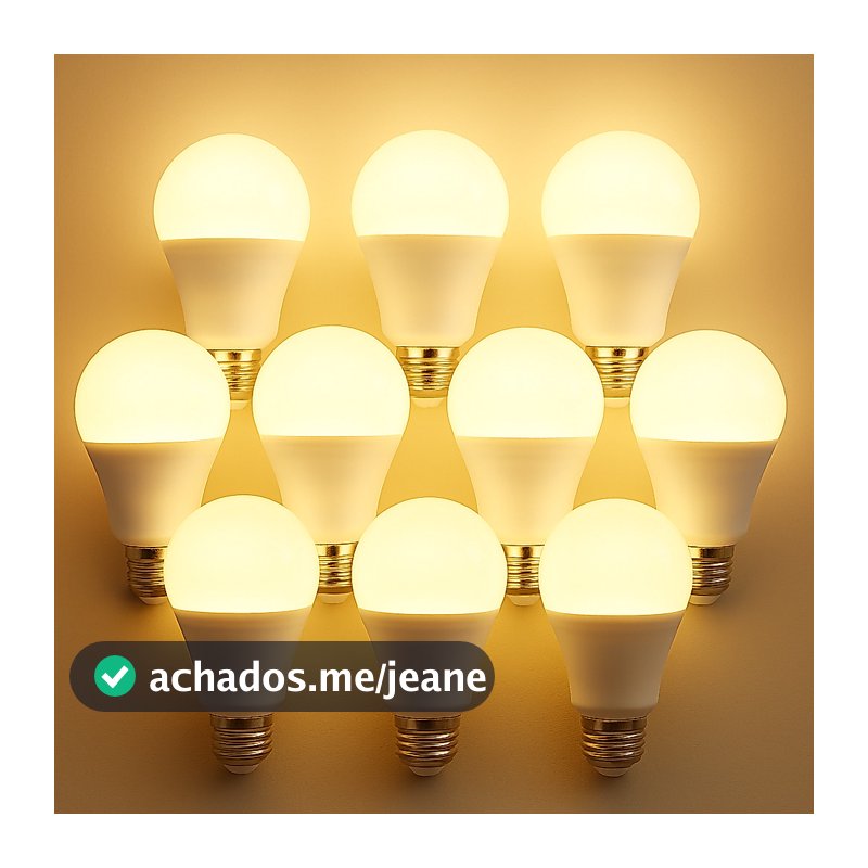Kit 10 Lâmpada Led Bulbo 9w 3000k Branco Quente Bivolt 110v 220v Luz Amarela Ambiente Aconchegante