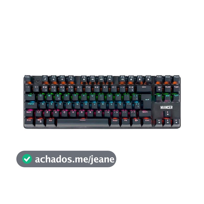 Teclado Mecanico Mancer Shade MK3, Rainbow, Switch Huano Vermelho, Preto, MCR-SHM3-RBW01RD