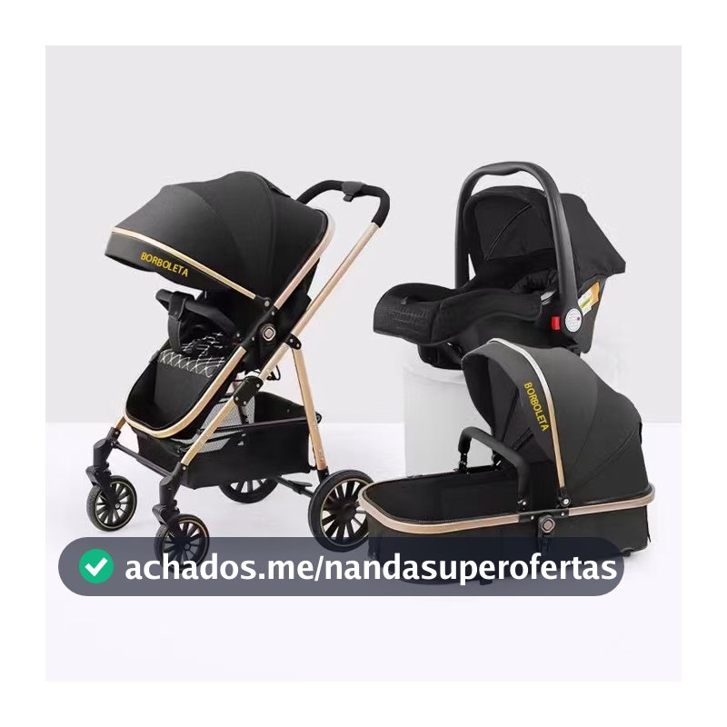 Carrinho Completo 3 EM 1 Com Moisés e Bebe Conforto - Modelo Europeu Luxo