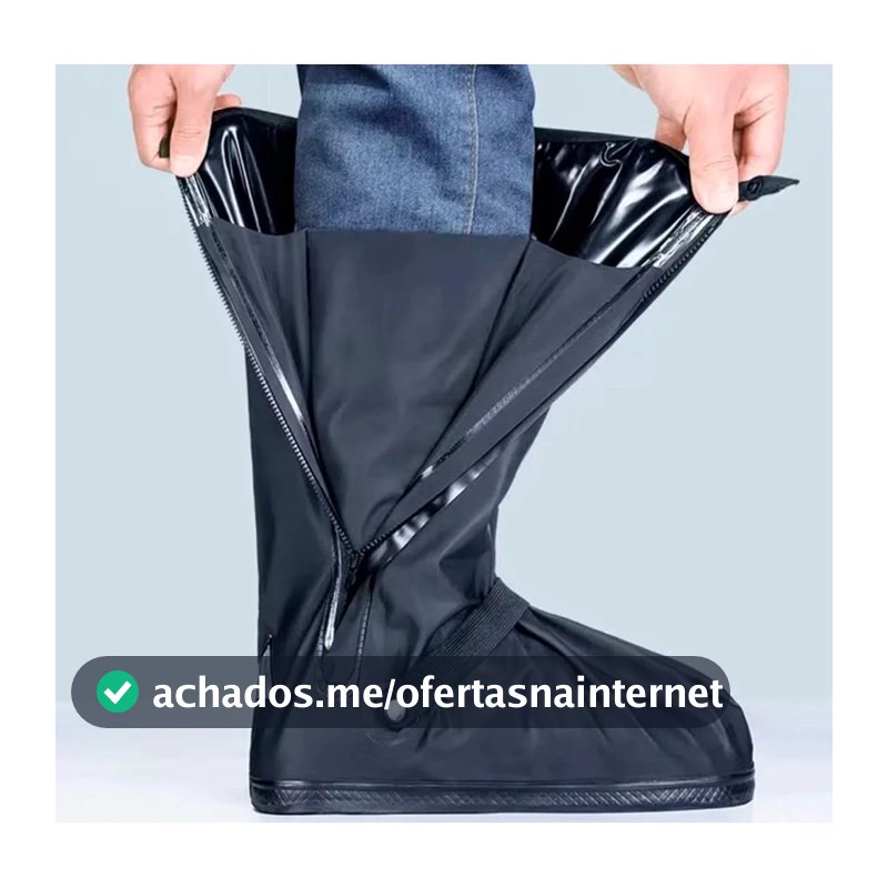 bota Galocha Impermeável Polaina Unissex para Chuva Motoqueiro | Cobre Sapato Borracha Antiderrapante