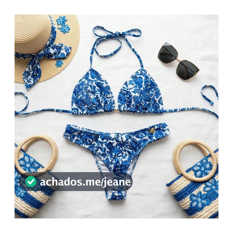 Biquíni Feminino Estampado Grécia Cortininha Sem Bojo – Moda Praia Verão, Charmoso