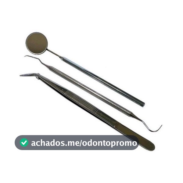 10 Kits Clínico Com Sonda, Pinça E Cabo Com Espelho