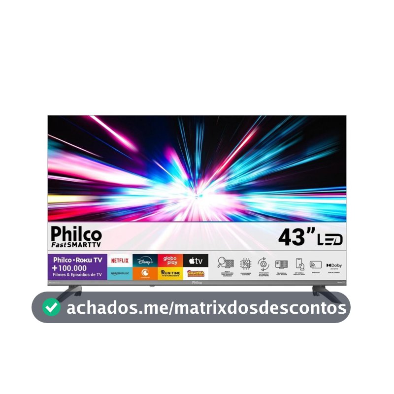 Smart Tv Philco 43" Full Hd Roku Tv P43cra