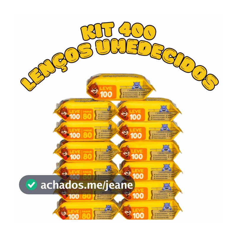 Kit 400 Toalhas Umedecidas Chameguinho Baby Lenço Umedecido para Bebê Higiene Infantil