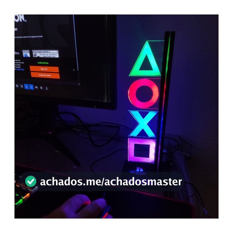 Luminária de Mesa Gamer LED Playstation Xbox Nintendo