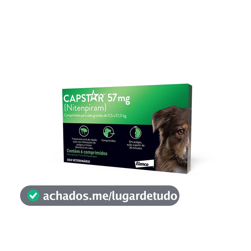 Capstar Caes 11,5 a 57 kg (57 mg) - Caixa com 06 Comprimidos