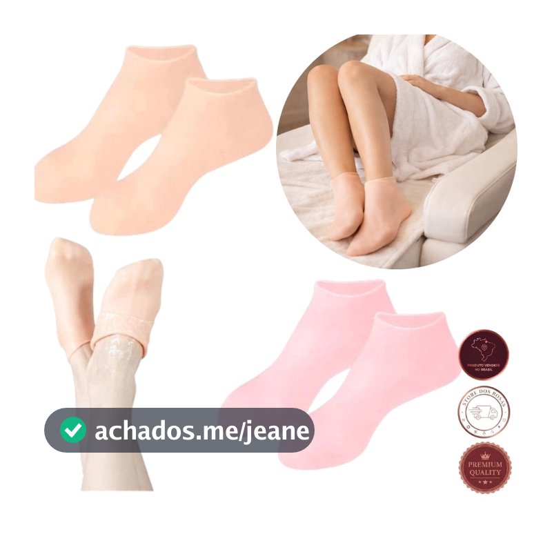Par de Meias de Silicone Hidratantes para Pés – Spa em Casa | Gel Protetor Reutilizável
