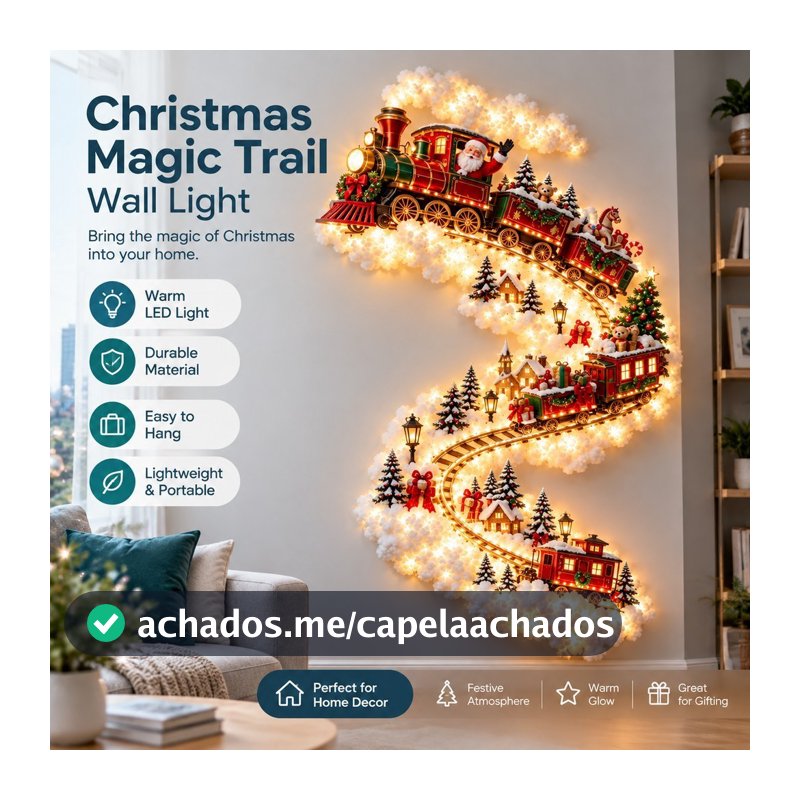 [BANY] Luz De Parede De Trilha Mágica De Natal , Decoração De Férias Em Cascata De LED , Brilho Branco Quente Que Econom