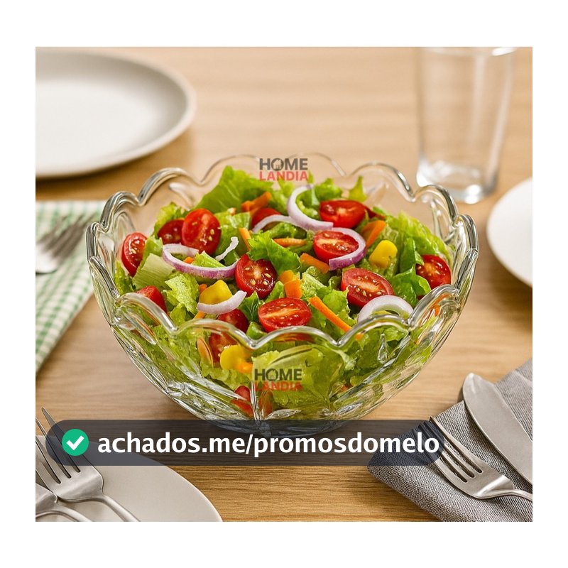 Bowl Centro de Mesa em Vidro Ideal para Sobremesas, Saladas ou Frutas - Dumiat