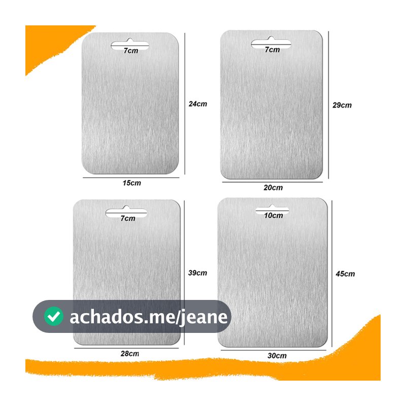 1 Peças Aço Inoxidável Chef Board, Aço Inoxidável Cutting Board, 304 Stainless Steel Double-Sided Cutting Board