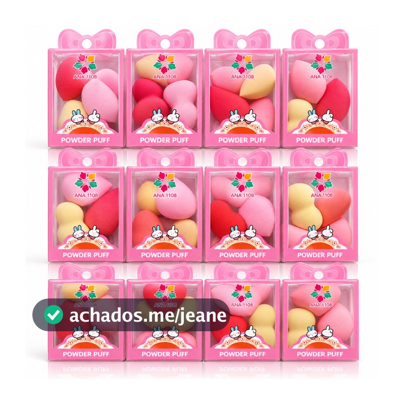 ANA1108-  Kits com 36 Mini Esponja Gota e Blender Para rosto e Maquiagem Base E Corretivo