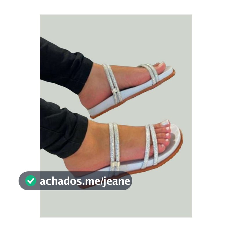 Sandalia Papete Feminina Chinelo Confortável Dois em Um Brilho