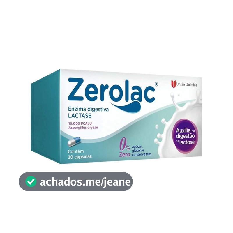 Zerolac Enzima Lactase 10.000 30 Caps Original Zero Açucar