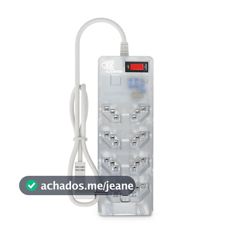 FILTRO DE LINHA + DPS ICLAMPER 8 TOMADAS LCF TRANSPARENTE