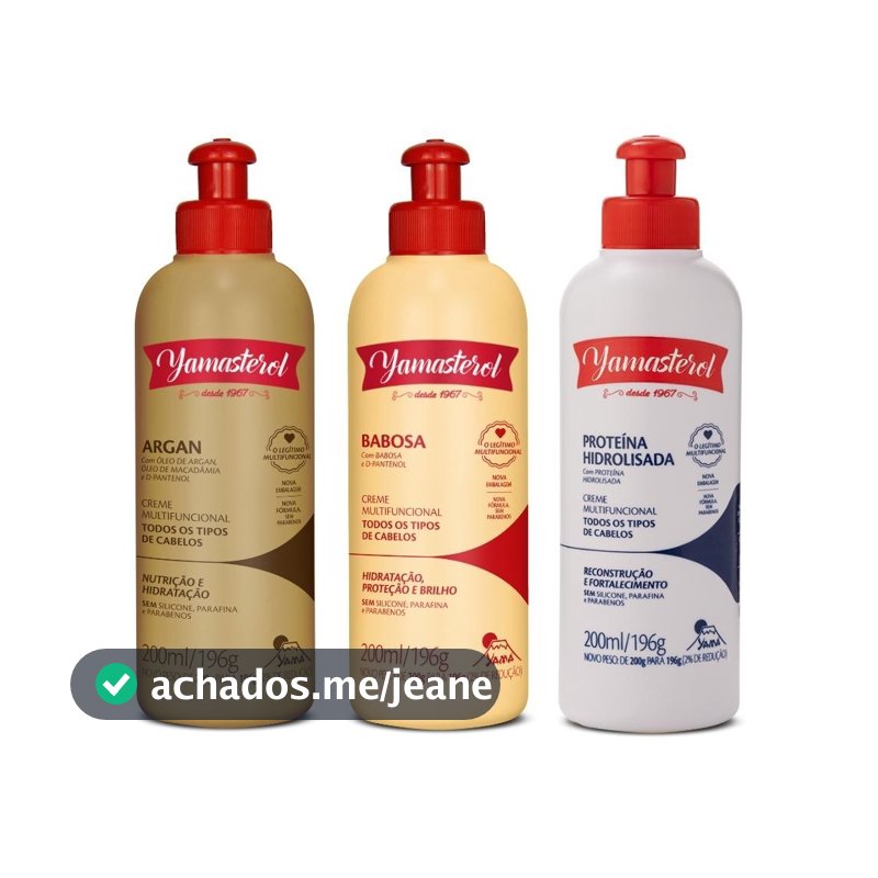 Kit 3 Yamasterol Cronograma Reparação Intensa Yamá 200ml