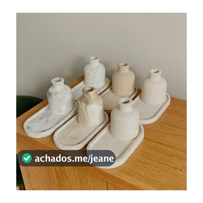 Conjunto 2 peças de Decoração Jarrinho + Bandeja Organizadora Multiuso de Cimento Resistente à Água