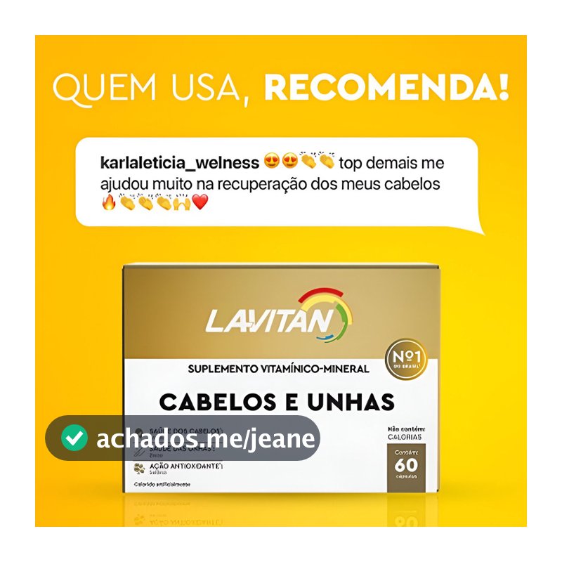 Lavitan Vitamina Cabelos e Unhas Com 60 Cápsulas