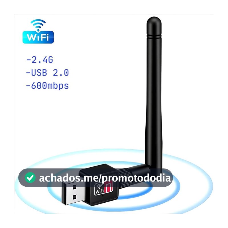 Antena Wi-fi Adaptador Receptor 600mb/s Usb Pc Notebook