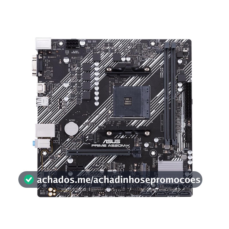 Placa Mãe Asus para AMD AM4 Prime A520M-K 2xDDR4 mATX - 90MB