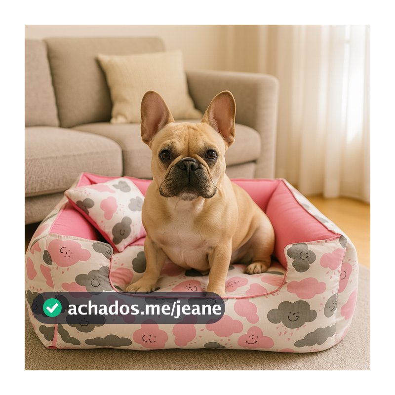 Cama Pet Com Ziper Lavável Cachorros E Gatos Conforto 45x45cm Fundo Anti Friagem
