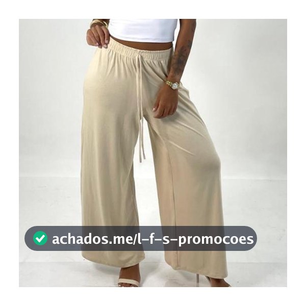 Calça Pantalona Feminina Cintura Alta Sem Fenda Soltinha Malha Viscolycra Premium