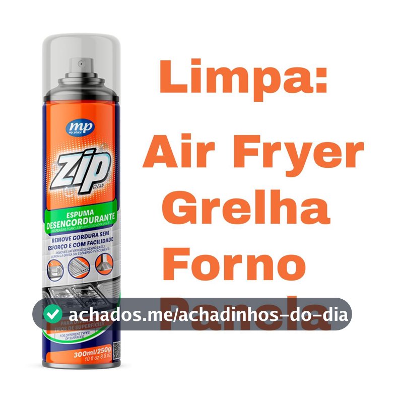 Zip Clean Espuma Limpa Gordura Remove Gordura 300Ml - My Place