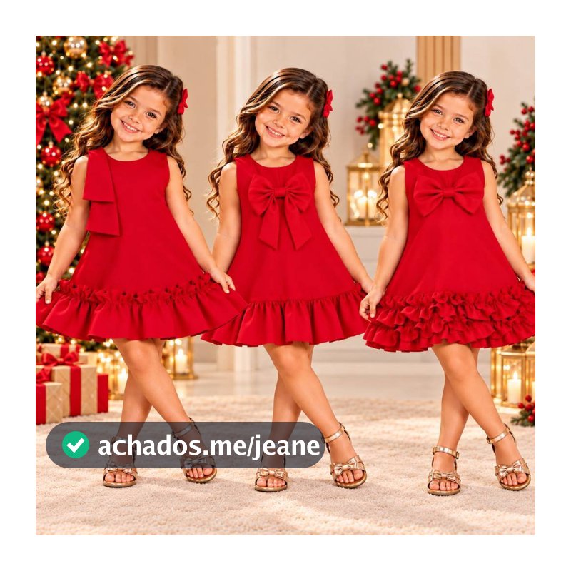 Vestido Infantil Vermelho Premium Menina Luxo Festa Natal
