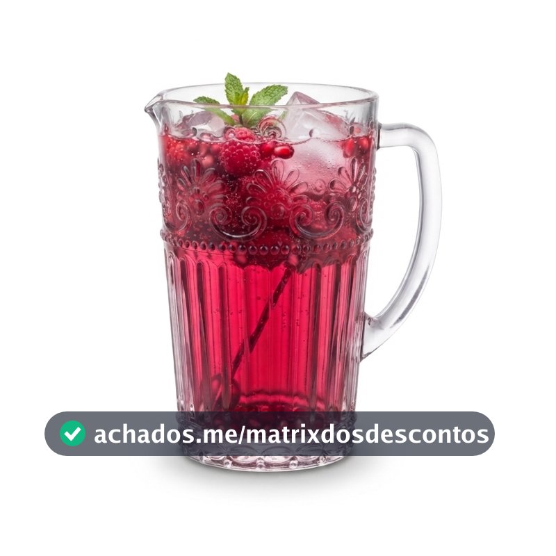 Jarra Wolff Mauve 750ml de Cristal Lapidado com Design Clássico para a Mesa Posta Ideal para Água Suco e Bebidas Geladas