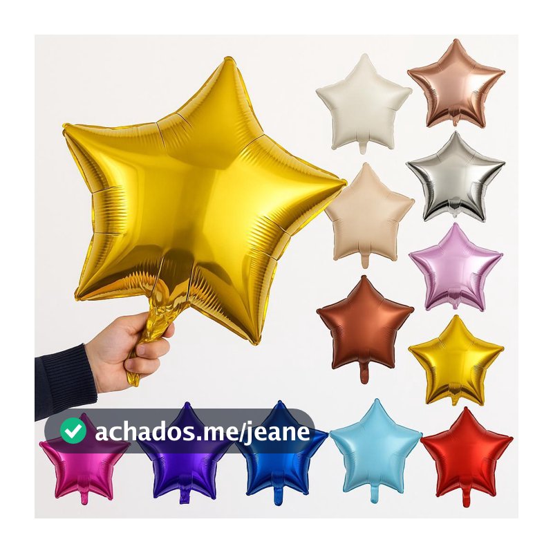 5/10/15/20 Balões Estrela Metalizado 45cm - Estrela/ Redondo