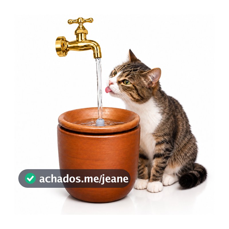 Fonte Bebedouro Cerâmica com Torneira Mágica Flutuante para Cães e Gatos